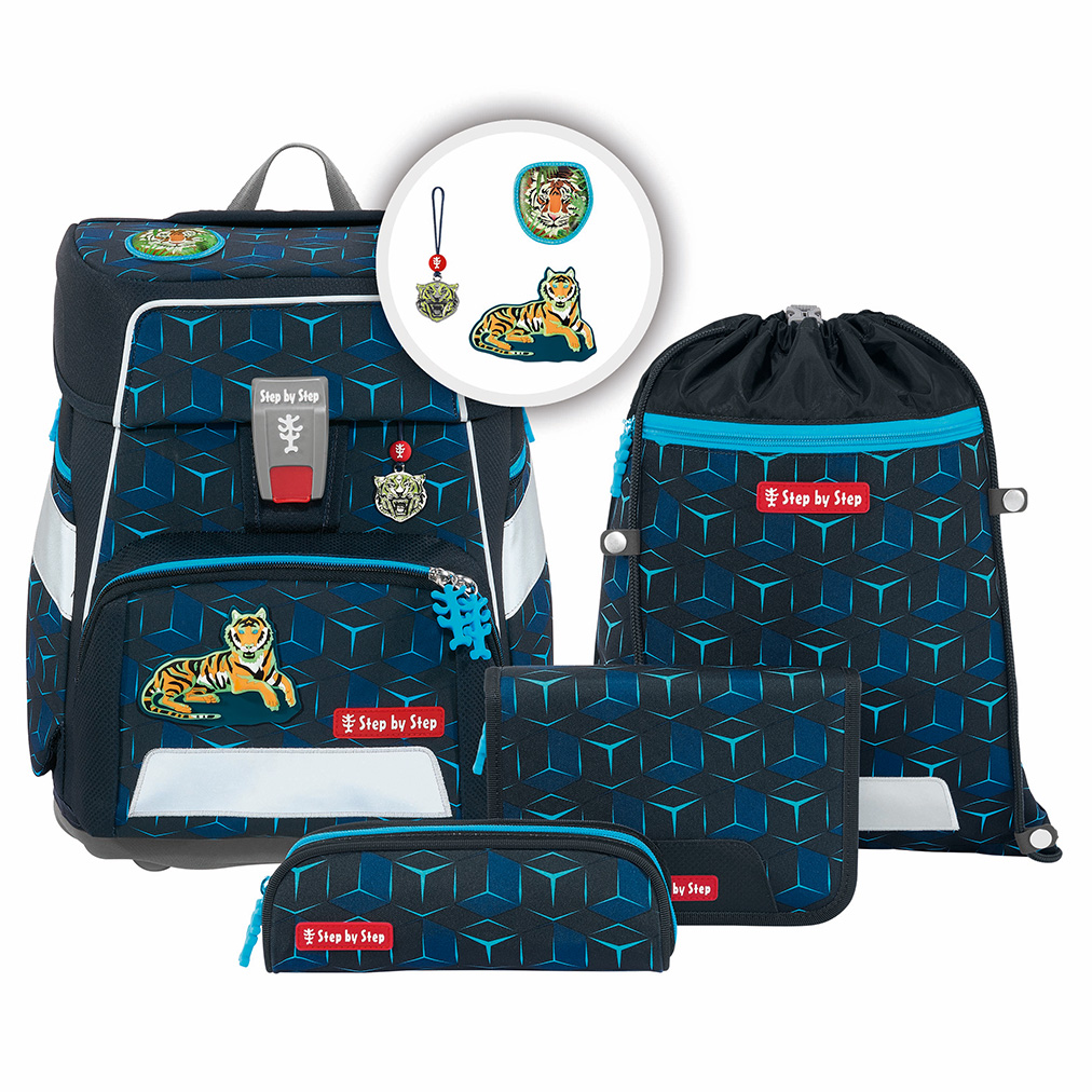 Step by Step SPACE SHINE Schulranzenset Tiger Night Kimba