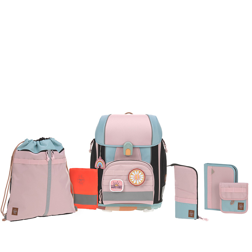 Lässig Boxy Schulranzenset Unique Rose Blue Black